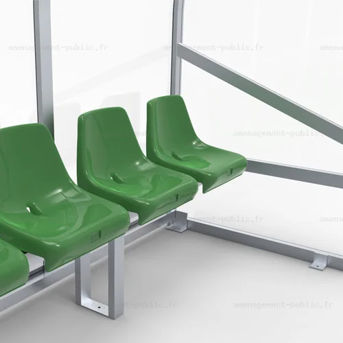 Abri de touche monobloc 6 sièges baquet 